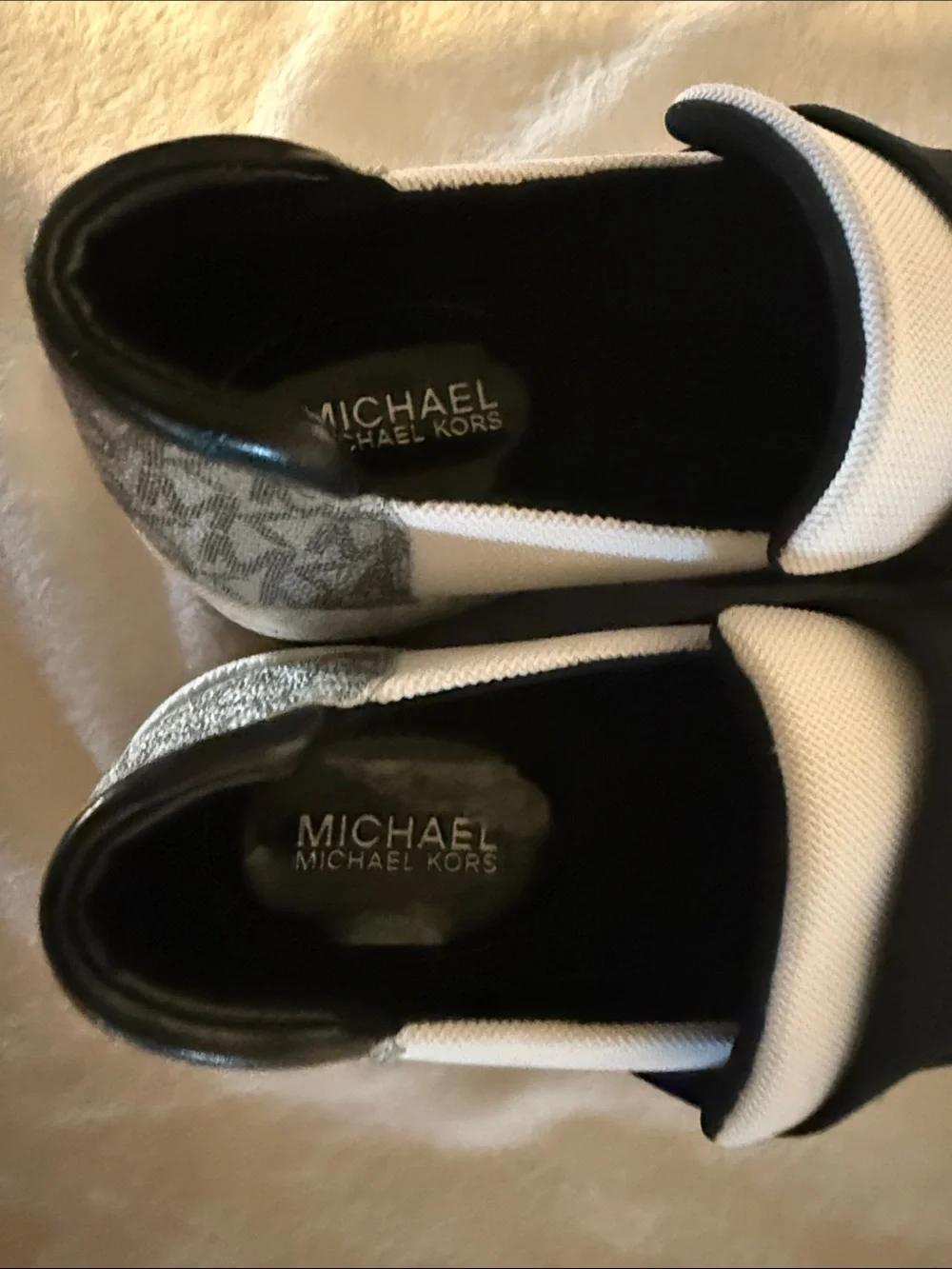 Michael Kors White and Black Slip-On Men's Sneaker